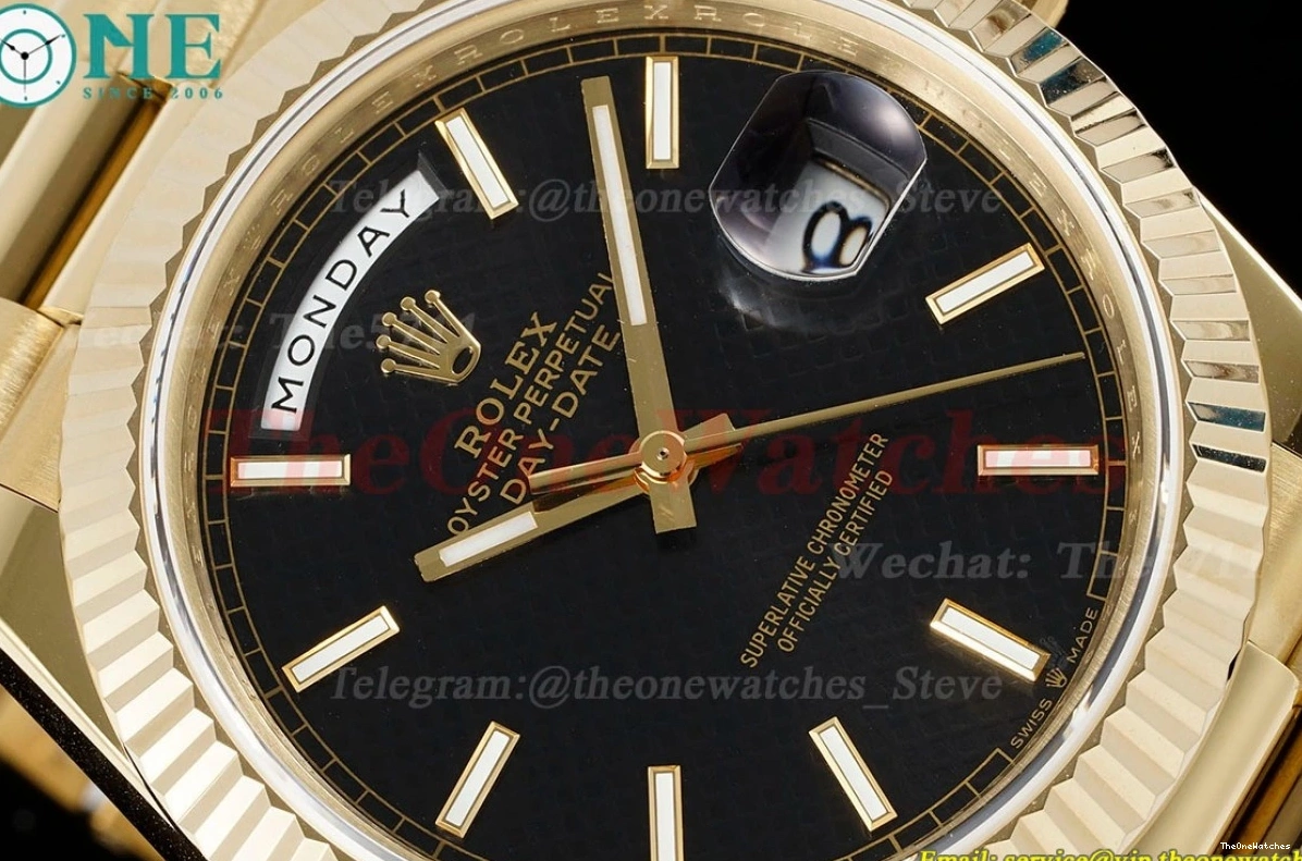 JDF (Gain Black 228238 YG DayDate VR3255 Dial V4 Textured 40mm YG Weight) 1204